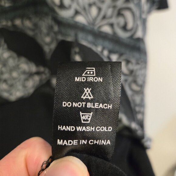 Pretty Angel S Sheer Black Tunic Top Gypsy Geometric Floral Whimsigoth Dark Fair - Picture 8 of 13